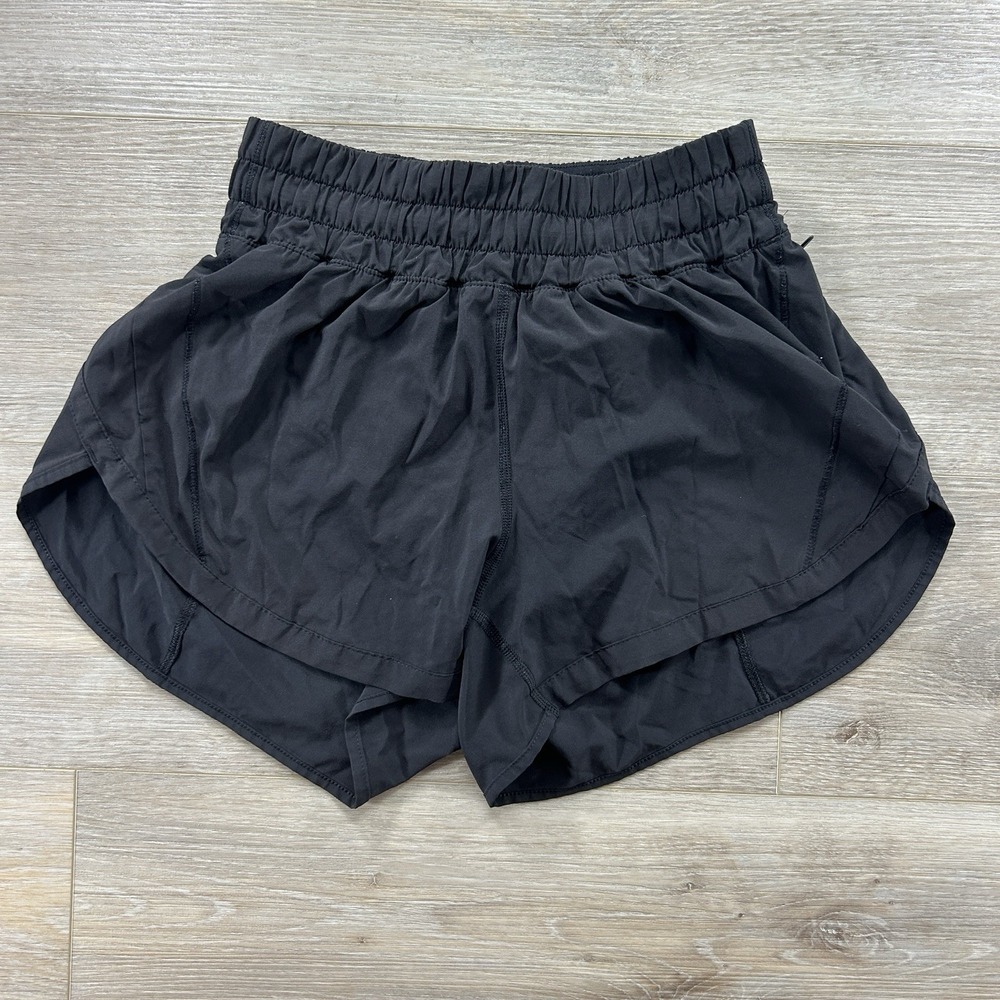 Lululemon Size 4 High-Rise Track That 3" Lined Short Black Running Workout